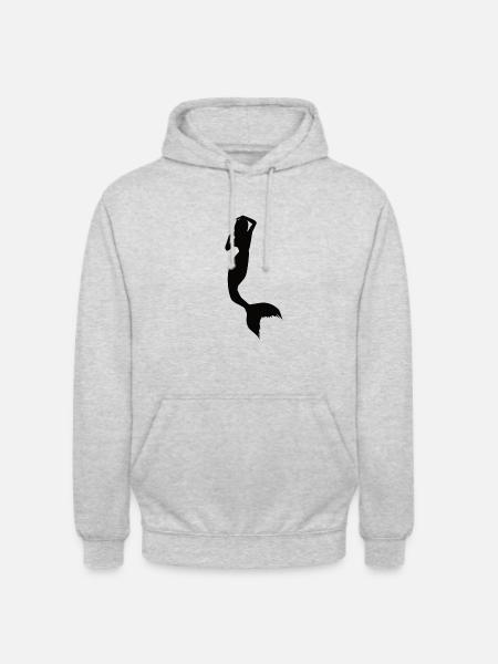 Meerjungfrau Silhouette Fabelwesen Geschichte - Unisex Hoodie - Hellgrau meliert