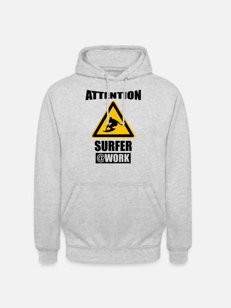 Surfer Surfen Surfbrett - Unisex Hoodie - Hellgrau meliert