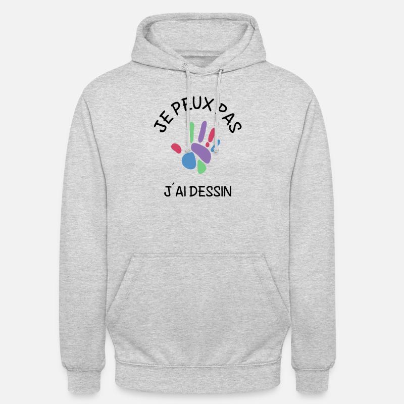 Je Peux Pas J'Ai Dessin - Sweat-shirt à capuche unisexe - gris clair chiné