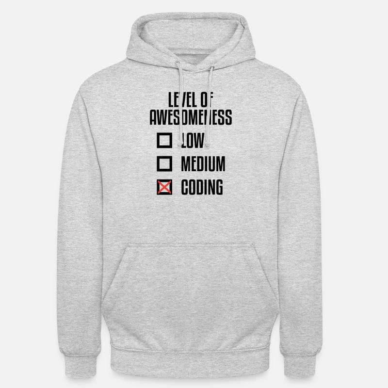 Level Of Awesomeness Low Medium Coding Programming Unisex Hoodie