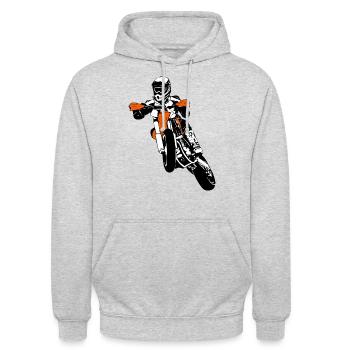 Supermoto - Supermotard - Sweat-shirt à capuche unisexe - gris clair chiné - Devant - Alina (178cm) & Michal (187cm)