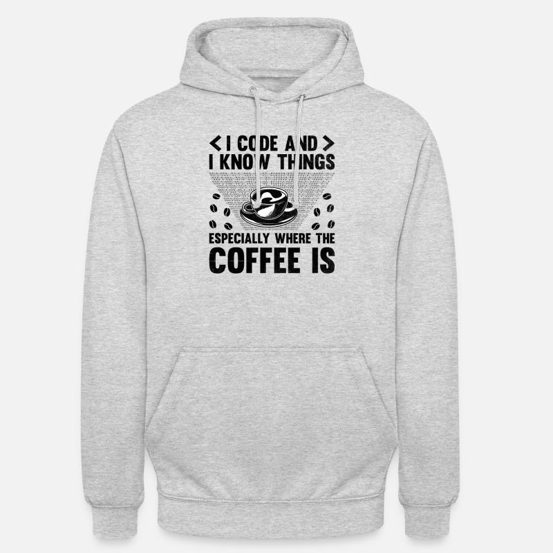 Café Codage Programmeur Codeur Développeur Nerd Coff Sweat-shirt à capuche unisexe