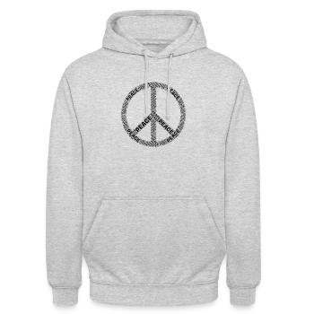 Peacezeichen Weltfrieden - Unisex Hoodie - Hellgrau meliert - Vorne - Alina (178cm) & Michal (187cm)