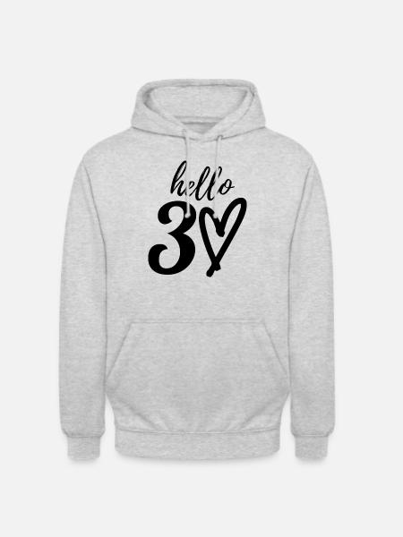 hello 30. 30th birthday - Unisex Hoodie - light heather grey