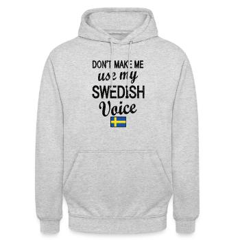 Schwede Schweden Flagge Schwedische Wurzeln - Unisex Hoodie - Hellgrau meliert - Vorne - Alina (178cm) & Michal (187cm)