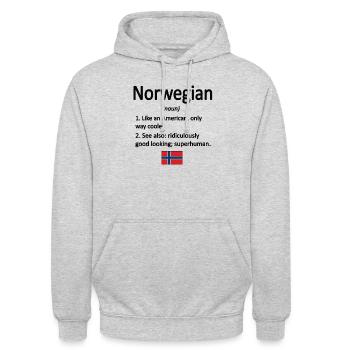 Norweger Norwegen Flagge Norwegische Wurzeln - Unisex Hoodie - Hellgrau meliert - Vorne - Alina (178cm) & Michal (187cm)