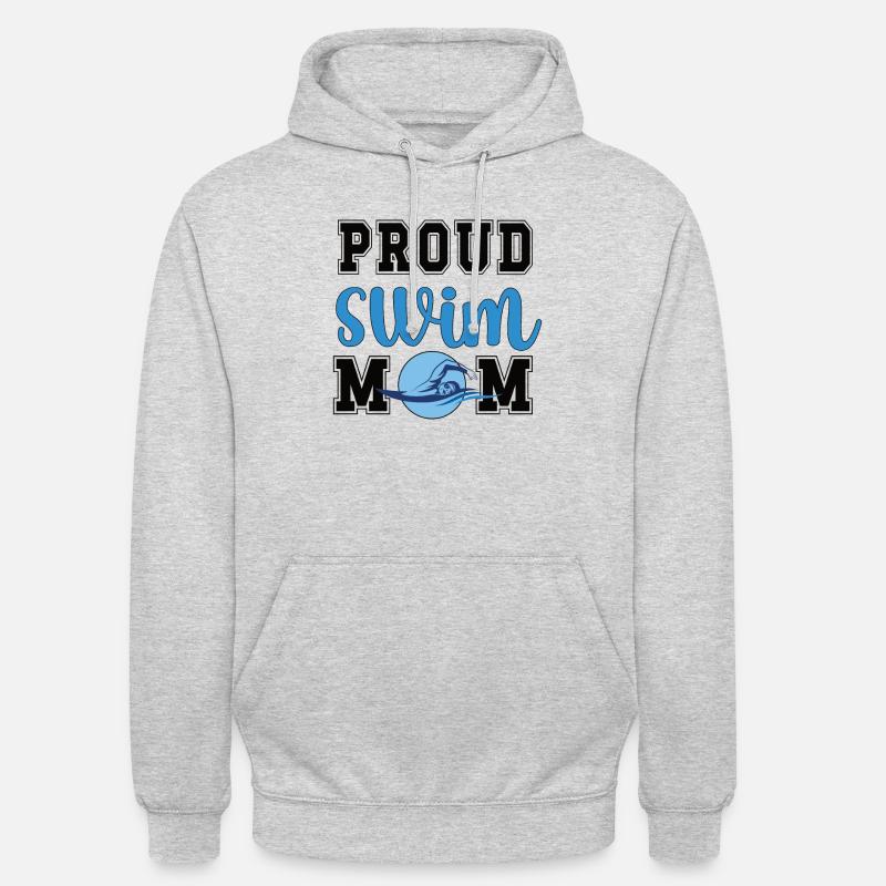 Schwimmmama Geschenk Mutter Schwimmer Schwimm-Mama - Unisex Hoodie - Hellgrau meliert