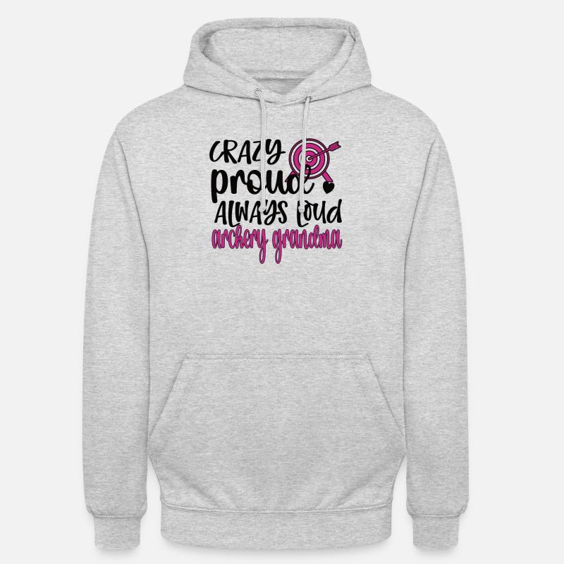 Bogenschießen-Oma Von Bogenschützen Großmutter - Unisex Hoodie - Hellgrau meliert