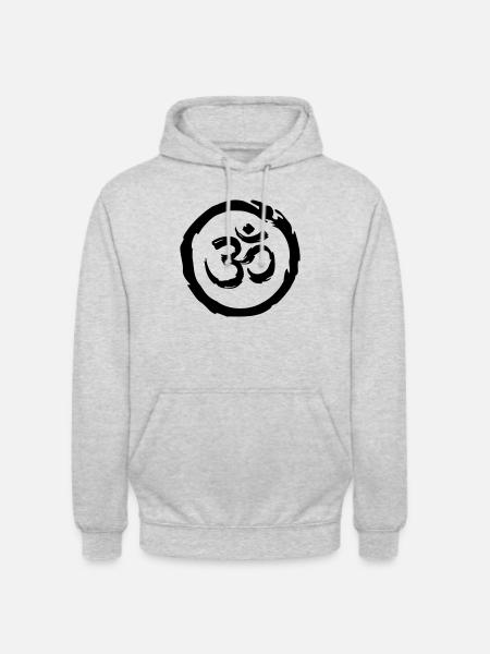 Om im Kreis - Unisex Hoodie - Hellgrau meliert