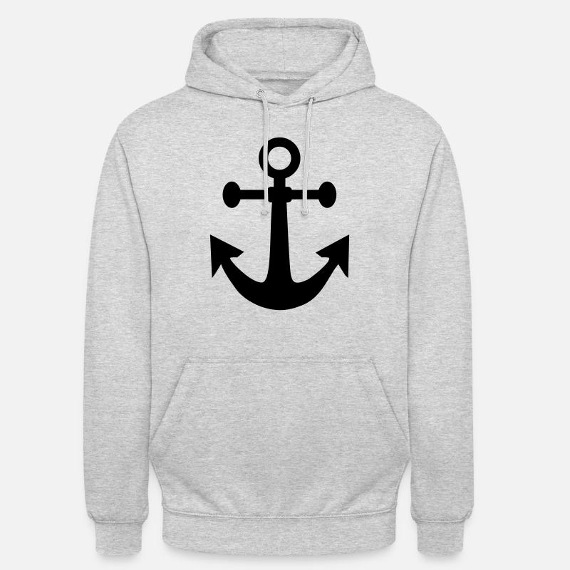 Ancre Navire Vie de Marin - Sweat-shirt à capuche unisexe - gris clair chiné