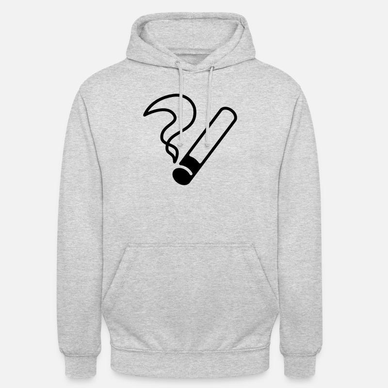 Cigarette / Cigarette / Sèche / Cigarrillo / - Sweat-shirt à capuche unisexe - gris clair chiné