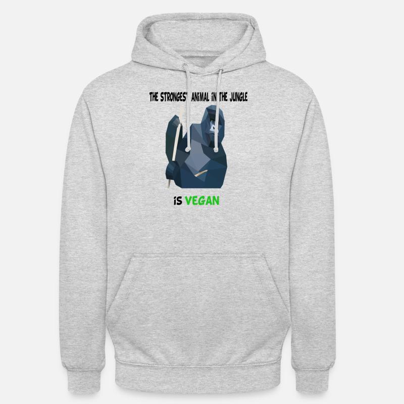 Tshirt Vegan Gorilla - Sweat-shirt à capuche unisexe - gris clair chiné