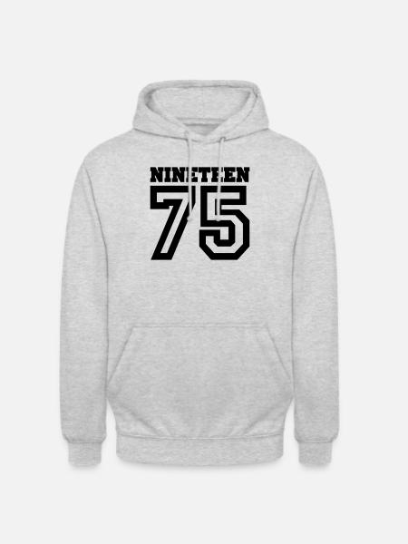 1975 - Sweat-shirt à capuche unisexe - gris clair chiné