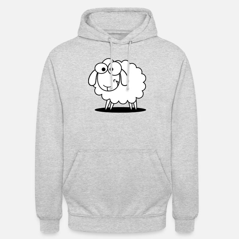 moutons drôle avec regard doux - Sweat-shirt à capuche unisexe - gris clair chiné