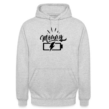 Mama Batterie schwarz - Unisex Hoodie - Hellgrau meliert - Vorne - Alina (178cm) & Michal (187cm)
