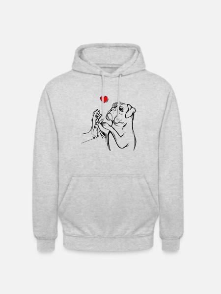 Boxer Hund - Unisex Hoodie - Hellgrau meliert