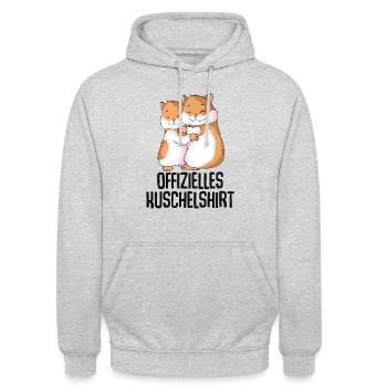 Hamster - Unisex Hoodie - Hellgrau meliert - Vorne - Alina (178cm) & Michal (187cm)