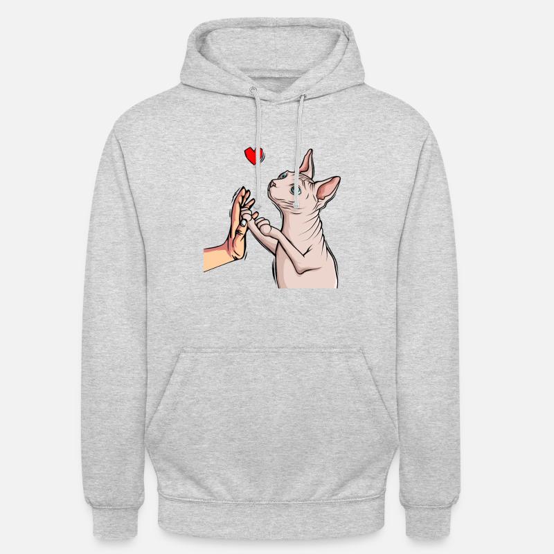 Sphynx Chat Sphinx Chat nu - Sweat-shirt à capuche unisexe - gris clair chiné
