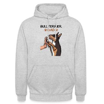 Bull Terrier Chiens Papa Papa Maître - Sweat-shirt à capuche unisexe - gris clair chiné - Devant - Alina (178cm) & Michal (187cm)