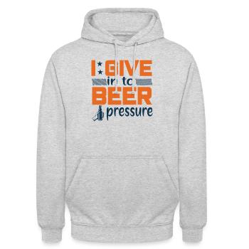 Beer - Unisex Hoodie - Hellgrau meliert - Vorne - Alina (178cm) & Michal (187cm)