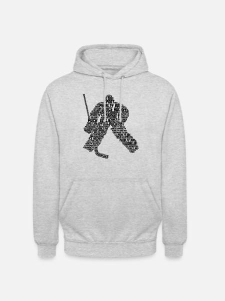 Eishockey Torwart - Unisex Hoodie - Hellgrau meliert