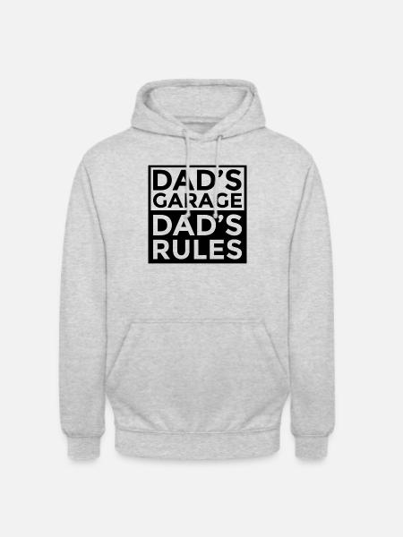 Dad´s Garage Dad´s Rules - Unisex Hoodie - Hellgrau meliert