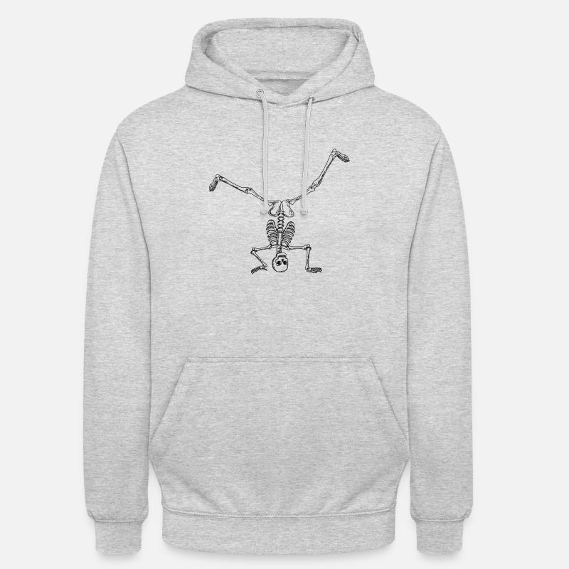 Breakdance Breakdancer Breakdancing Skelett - Unisex Hoodie - Hellgrau meliert