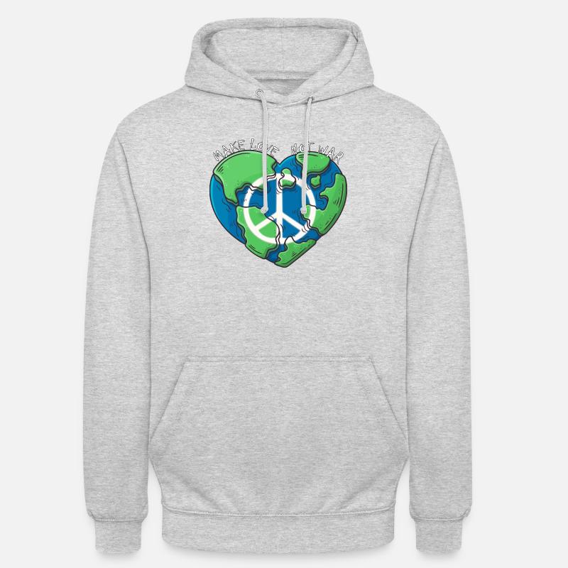 Make love not war - Unisex Hoodie - Hellgrau meliert