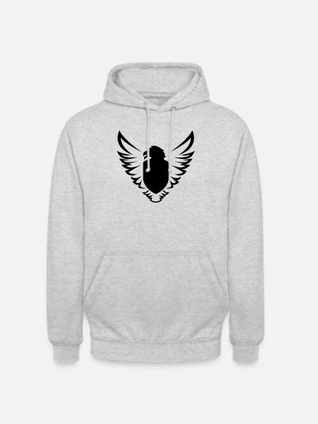 eagle-bird-shield-shield-shild-wing-01 - Unisex Hoodie - light heather grey