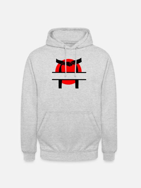 Black belt japanese sun - Unisex Hoodie - light heather grey