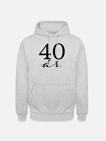 40 ans - Sweat-shirt à capuche unisexe - gris clair chiné