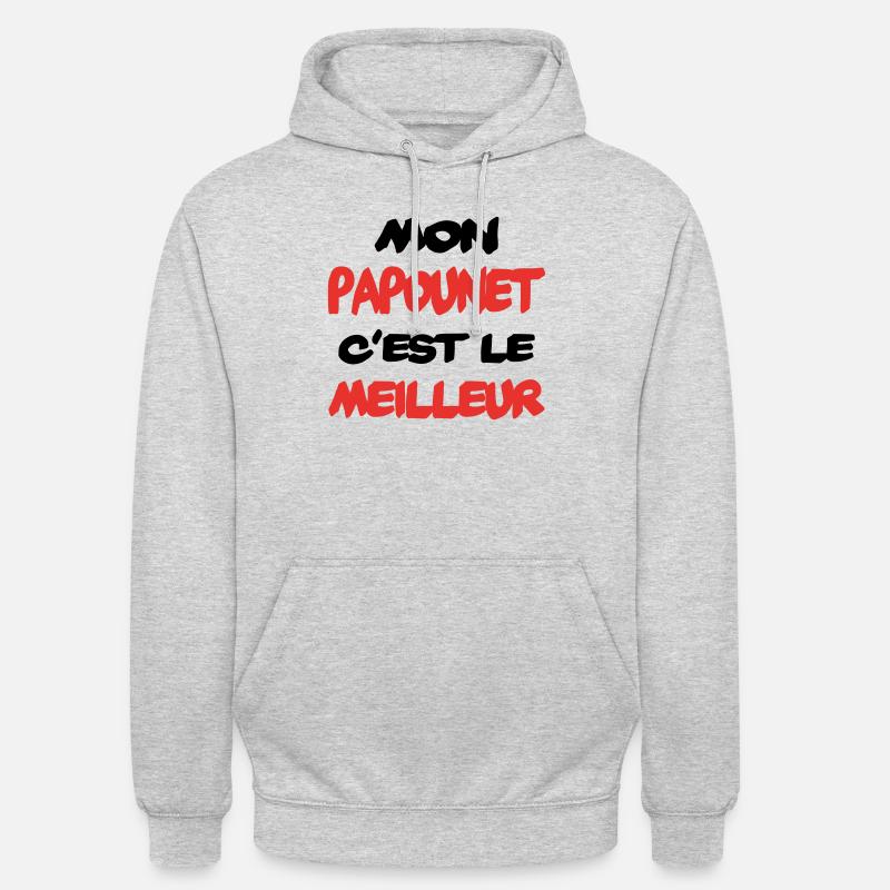Mon papounet c'est le meilleur - Sweat-shirt à capuche unisexe - gris clair chiné