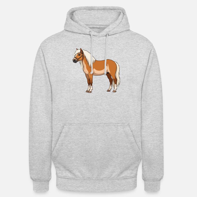 Haflinger bangs réel - Sweat-shirt à capuche unisexe - gris clair chiné