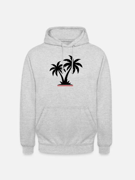 Palmen Strand Symbol - Unisex Hoodie - Hellgrau meliert