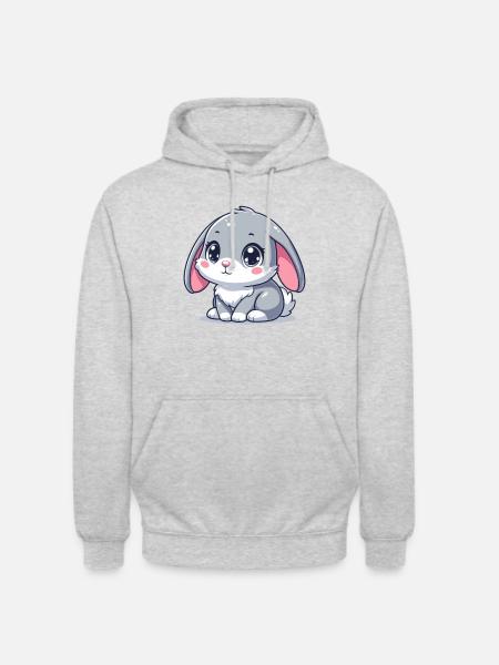 Bébé Lapin - Sweat-shirt à capuche unisexe - gris clair chiné