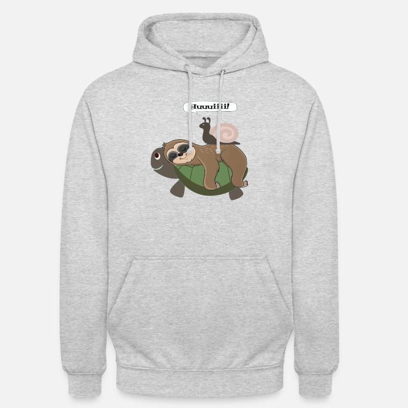 Snail Sloth Turtle - Unisex Hoodie - light heather grey