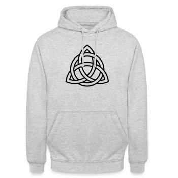 Triquetra noeud celtique triangle cercle trinité - Sweat-shirt à capuche unisexe - gris clair chiné - Devant - Alina (178cm) & Michal (187cm)
