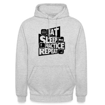 Schwebebalken Turnen Geräteturnen lustiger Spruch - Unisex Hoodie - Hellgrau meliert - Vorne - Alina (178cm) & Michal (187cm)
