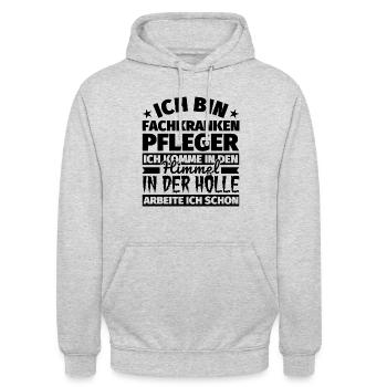 Fachkrankenpfleger Onkologie Geschenk lustig Himme - Unisex Hoodie - Hellgrau meliert - Vorne - Alina (178cm) & Michal (187cm)