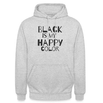 Black is my happy color - Sweat-shirt à capuche unisexe - gris clair chiné - Devant - Alina (178cm) & Michal (187cm)