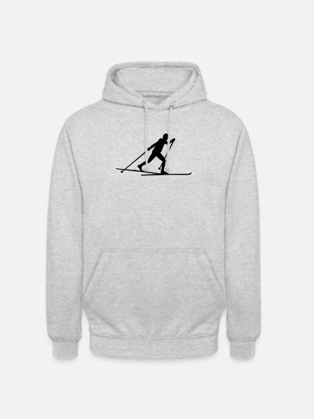 Langlauf, Langläufer - Unisex Hoodie - Hellgrau meliert