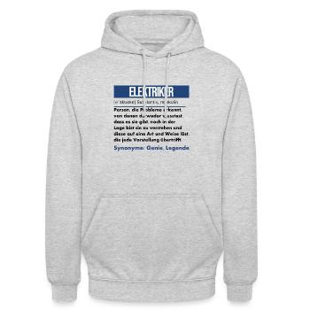 Elektriker - Unisex Hoodie - Hellgrau meliert - Vorne - Alina (178cm) & Michal (187cm)