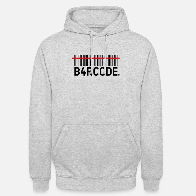B4RCODE. Numériser noir - Sweat-shirt à capuche unisexe - gris clair chiné