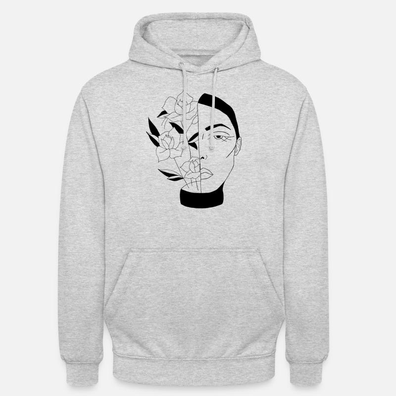 Esprit de fleur - Sweat-shirt à capuche unisexe - gris clair chiné