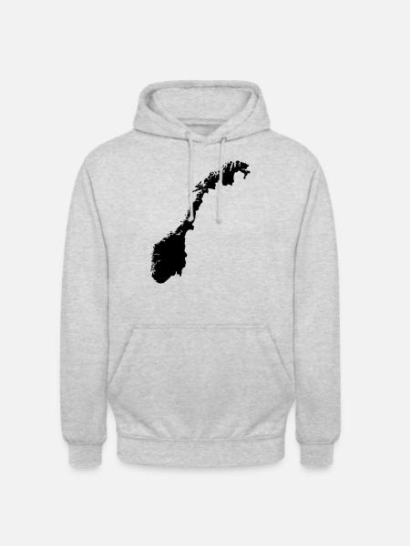 Norwegen - Unisex Hoodie - Hellgrau meliert