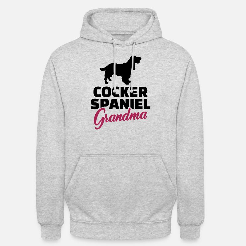 Cocker Spaniel - Sweat-shirt à capuche unisexe - gris clair chiné