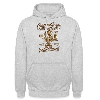 Kino - Unisex Hoodie - Hellgrau meliert - Vorne - Alina (178cm) & Michal (187cm)
