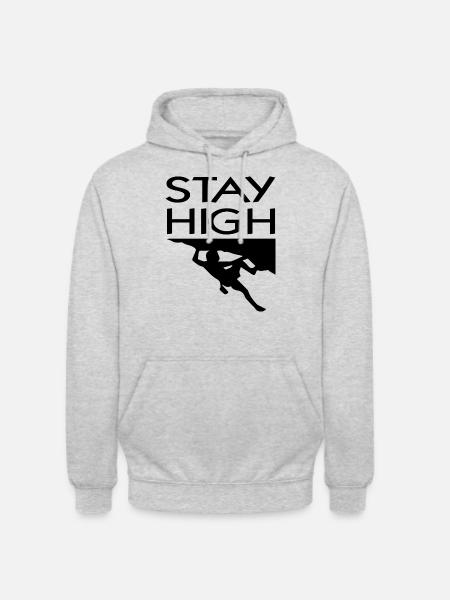Bouldern Klettern Climbing - Unisex Hoodie - Hellgrau meliert