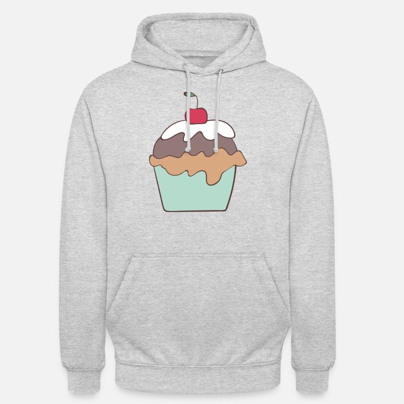 Petit gâteau - Sweat-shirt à capuche unisexe - gris clair chiné