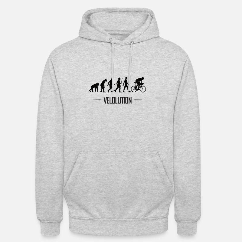 Velolution Radfahrer Evolution Fahrrad - Unisex Hoodie - Hellgrau meliert